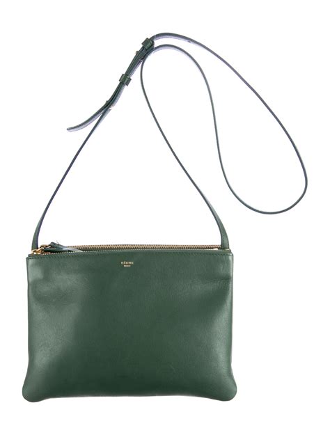 celine trio bag green|Celine trio handbags.